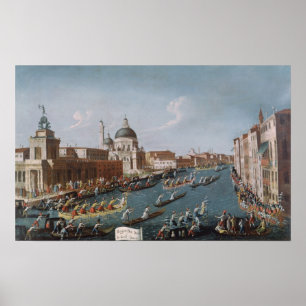 Kvinna Regatta på den storslagna kanalen, Venedig Poster