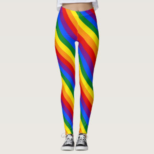 Kvinna regnbågedamasker leggings