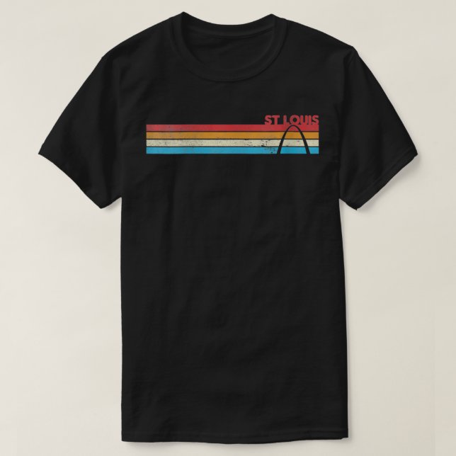 Kvinna Retro 70-talets regnbåge Rand St Louis Arch T Shirt (Design framsida)