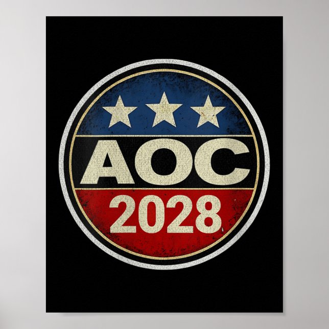 Kvinna Retro Aoc 2028 Kamp mot oligarki Resi Poster (Framsidan)