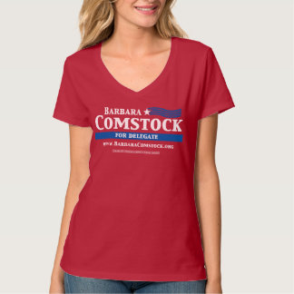 Kvinna (röd) Barbara Comstock för VA-delegat T-shirt
