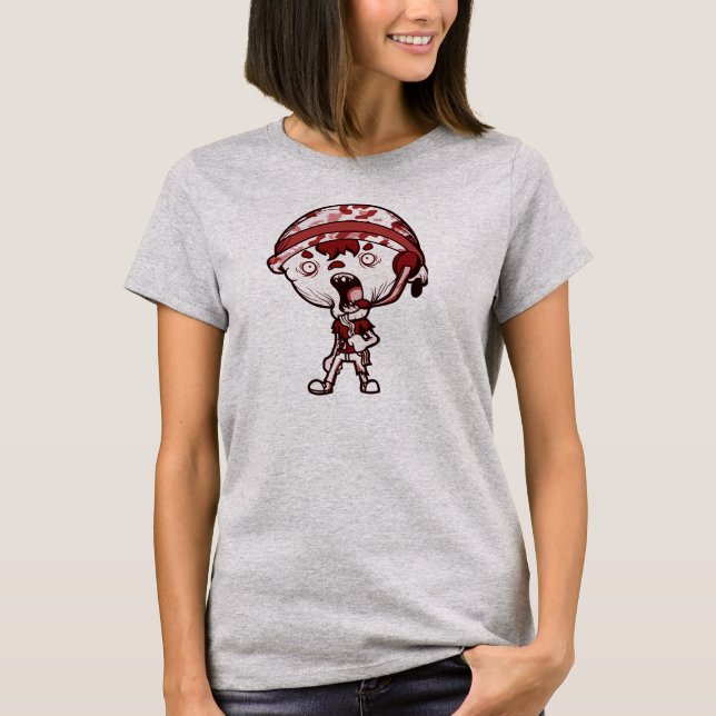 Kvinna röd skjorta för grå färg ZLB (webben Tee Shirt (Framsida)
