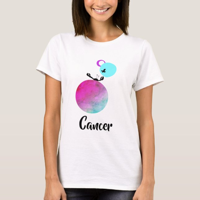 *~*kvinna rolig gullig fånig för Zodiac för cancer T Shirt (Framsida)