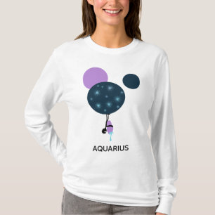 *~*kvinna rolig gullig Zodiac för Aquarius för T Shirt