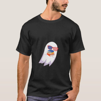 Kvinna rolig halloware spökröd mer bokar V Nacke T Shirt