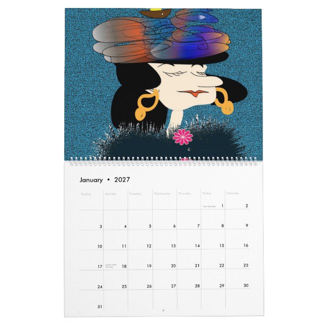 Kvinna roliga kalender (Jan 2027)