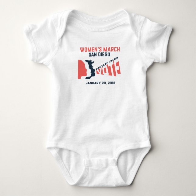 Kvinna Romper för marsSan Diego officiell baby T-shirt (Framsida)