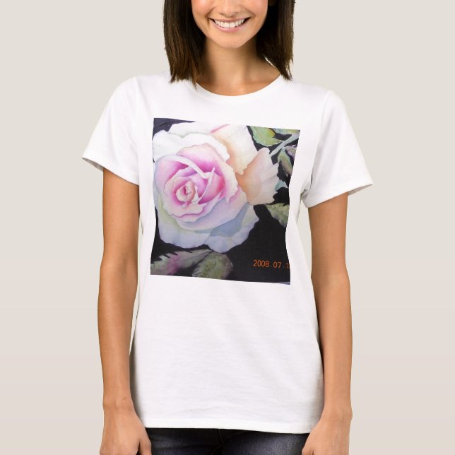 Kvinna rosa cami för vattenfärg tee (Framsida)