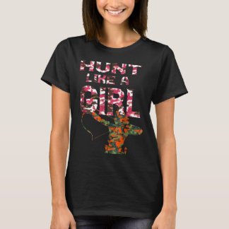 Kvinna Rosa Camo Hunt som en flicka. T Shirt