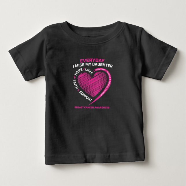 Kvinna Rosa Cute Loving Memory Dotter Breast T Shirt (Framsida)