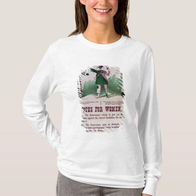 Kvinna rösträttaffisch t-shirt (Framsida)