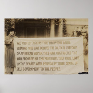 Kvinna rösträttbaner i Washington D.C. 1918 Poster