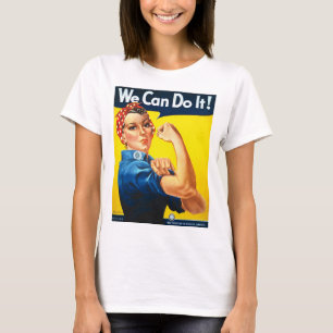Kvinna Rosy Riveter T Shirt - vi kan göra det