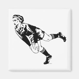 Kvinna Rugby passerar Magnet