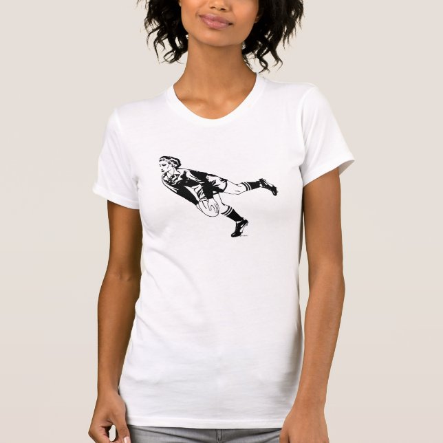 Kvinna Rugby passerar T-shirt (Framsida)