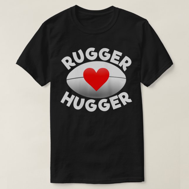 Kvinna Rugger Kramare Rugby Älskare Heart och Boll T Shirt (Design framsida)