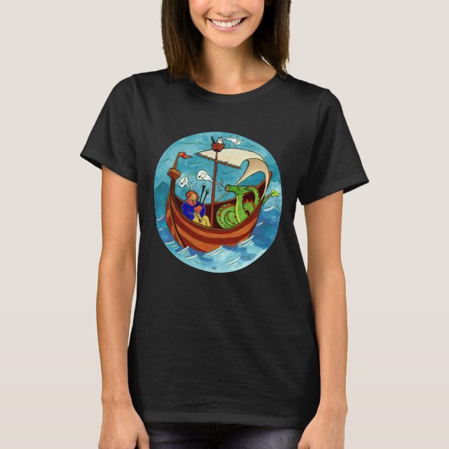 Kvinna säckpipe- T-tröja för mörk för Tee Shirt (Framsida)