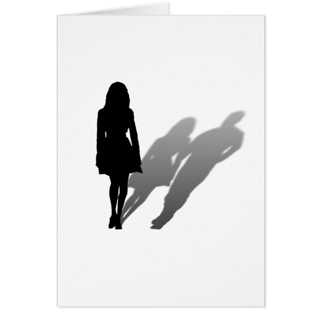 Kvinna saknas Man Hälsningskort (Framsidan)