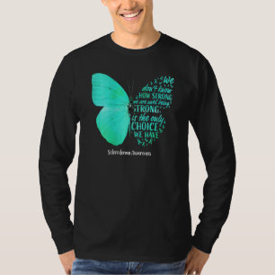 Kvinna Scleroderma Awareness Butterfly Teal Ribbon T Shirt
