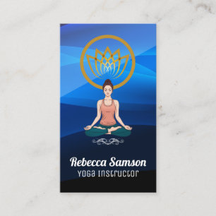 Kvinna Sitta ner i Yoga Pose Visitkort