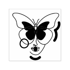 Kvinna Självfärgande Stämpel