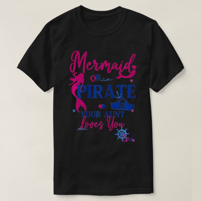 Kvinna Sjöjungfru eller Pirat Din Moster Kärlek du T Shirt (Design framsida)