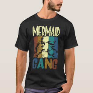 Kvinna Sjöjungfru Gang Roligt Birthday Squad för f T Shirt