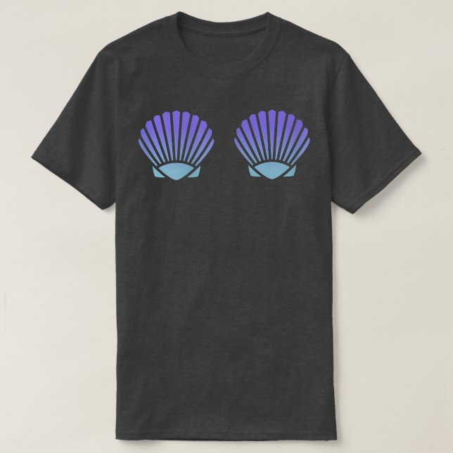 Kvinna Sjöjungfru Seashell bra T-Shirt Top - Lila  (Design framsida)