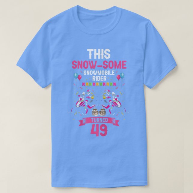Kvinna Skimobile Birthday Design for Snömobilt Wi- T Shirt (Design framsida)