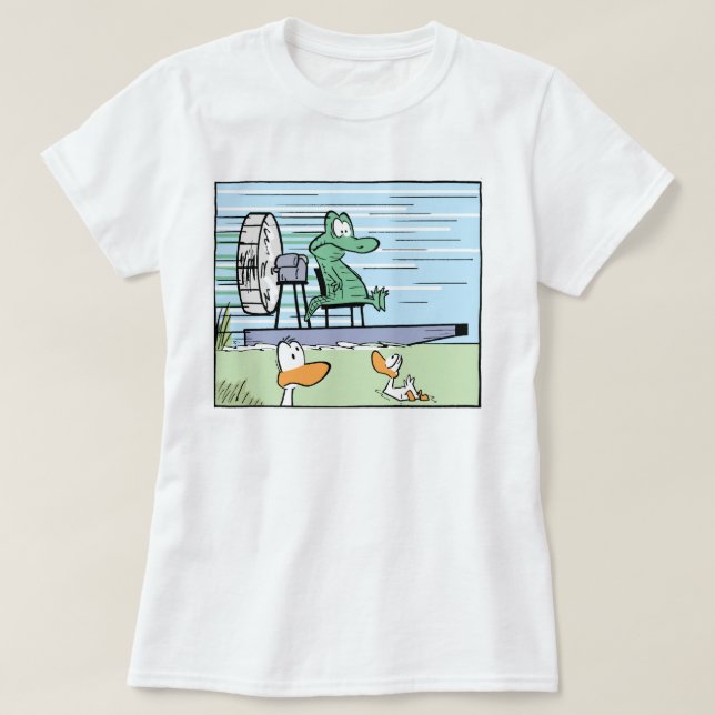 Kvinna skjorta för tecknadkrokodil tröja (Design framsida)