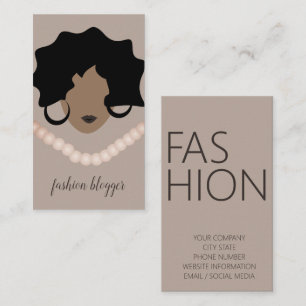 Kvinna Skönhet Fashionista Bloggare Planerare Före Visitkort