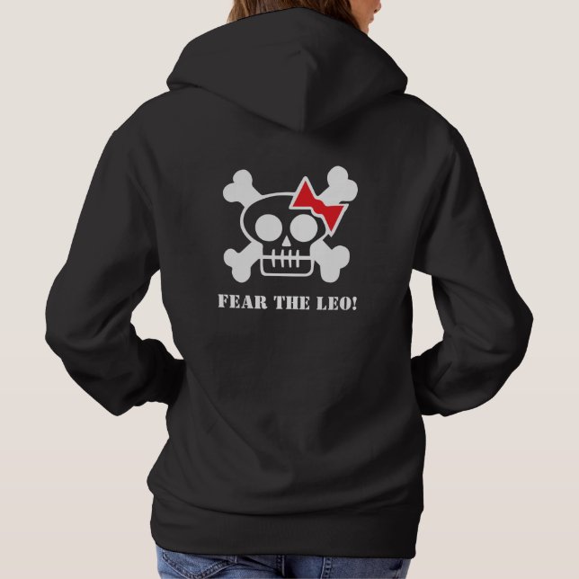 Kvinna SKRÄCK LEOEN! Hoodie Tee (Baksida)
