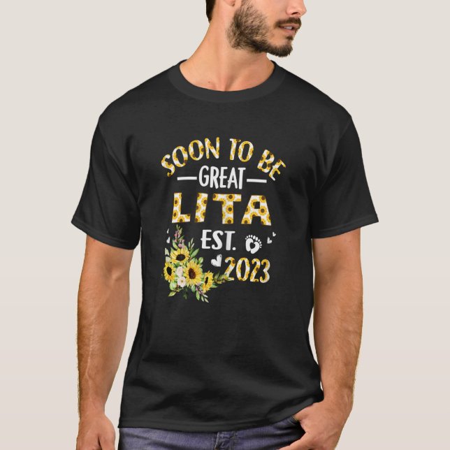 Kvinna snart till Lita 2023 Solros New Lita 7 T Shirt (Framsida)