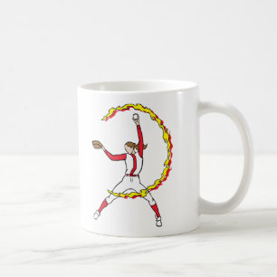 Kvinna softballkanna kaffemugg