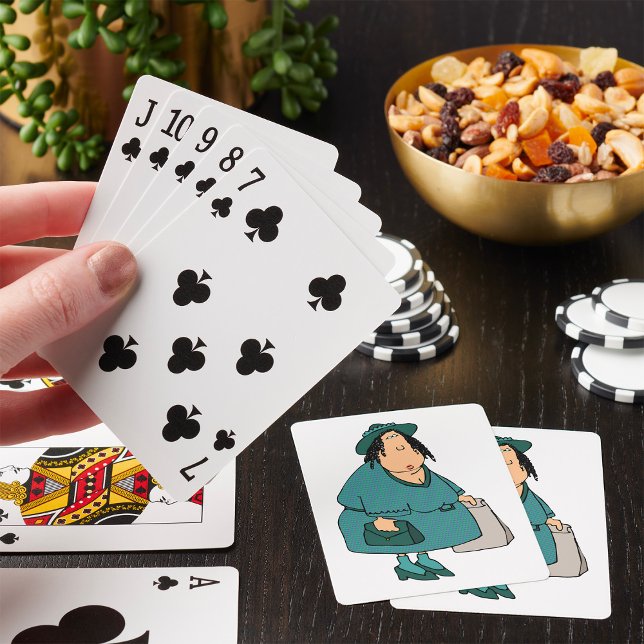Kvinna som bär väskor casinokort (Skapare uppladdad)