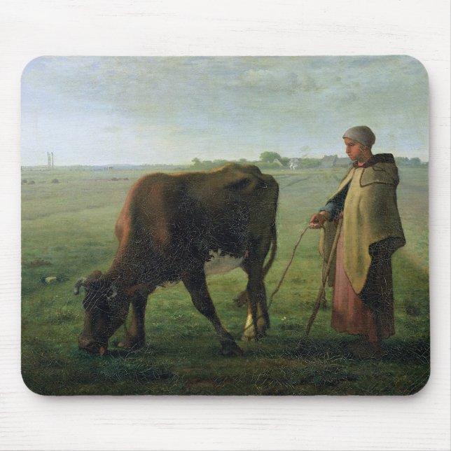 Kvinna som betar henne ko, 1858 musmatta (Framsidan)