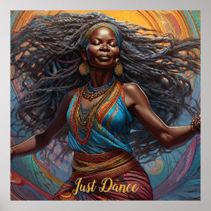 Kvinna som dansar fri afrikansk poster