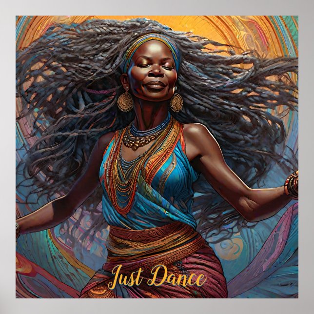 Kvinna som dansar fri afrikansk poster (Framsidan)