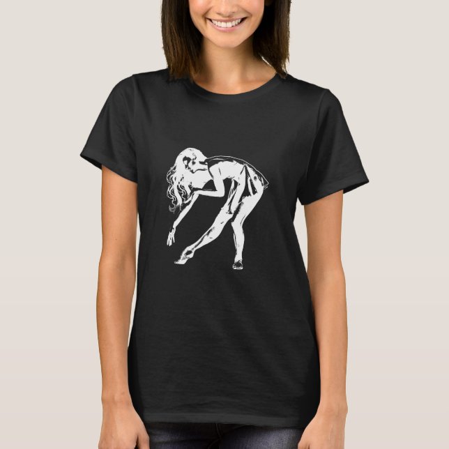 kvinna som dansdansar silhuette art t shirt (Framsida)