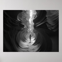 Kvinna som går genom en bild av gula B&W-kanoner
