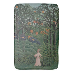 Kvinna som går i en exotisk skog, Henri Rousseau Badrumsmatta