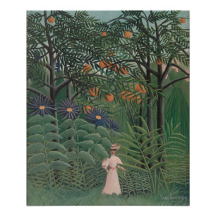 Kvinna som går i en exotisk skog, Henri Rousseau Fototryck