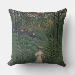 Kvinna som går i en exotisk skog, Henri Rousseau Kudde
