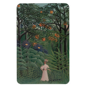Kvinna som går i en exotisk skog, Henri Rousseau Magnet