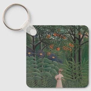 Kvinna som går i en exotisk skog, Henri Rousseau Nyckelring