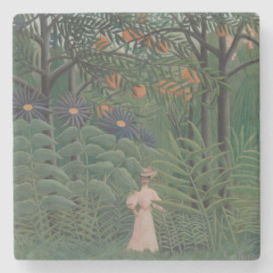 Kvinna som går i en exotisk skog, Henri Rousseau Stenunderlägg