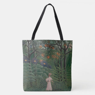 Kvinna som går i en exotisk skog, Henri Rousseau Tygkasse