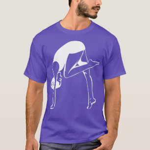Kvinna som gör yoga abstrakt linjer teckning 1 t shirt