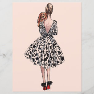 Kvinna som håller en hund modeillustration