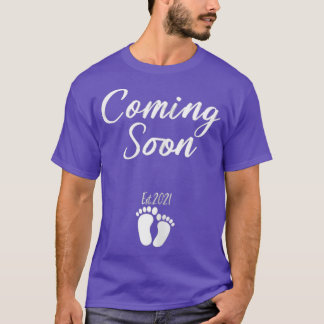 Kvinna som kommer snart 2021 Lustigt Gravid Mother T Shirt